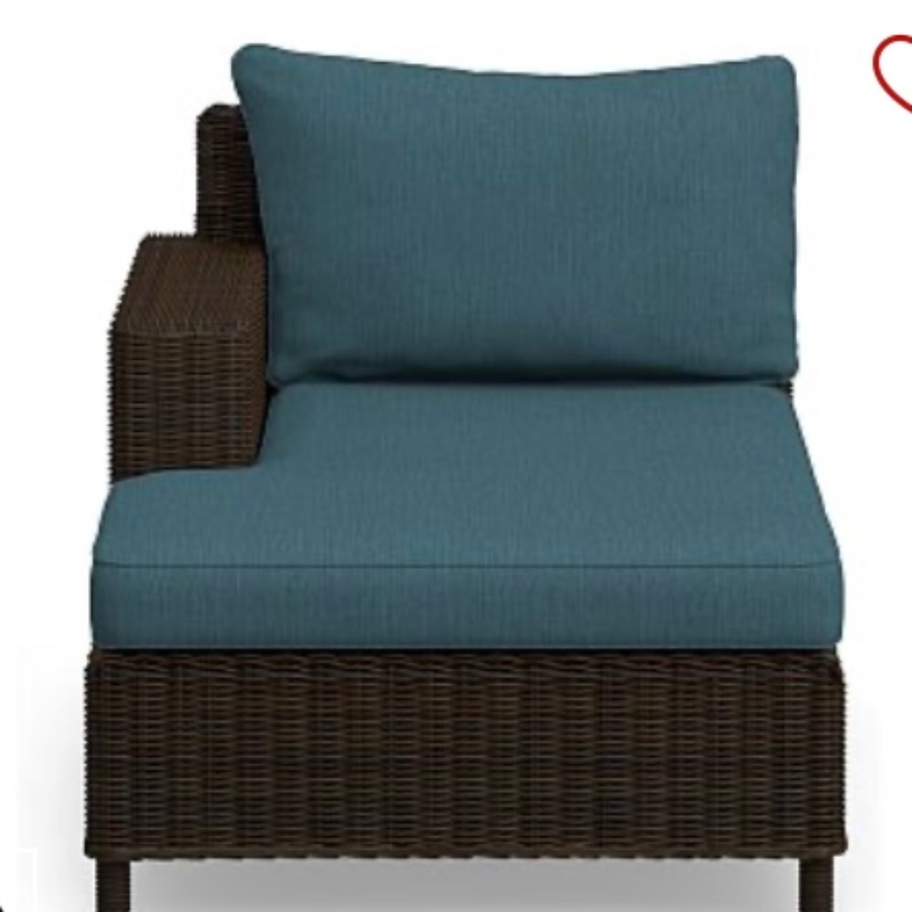 POTTERY BARN LEFT ARM SINGLE CHAISE CUSHIONS OUTDOOR SLIPCOVER REPLACEMENT.